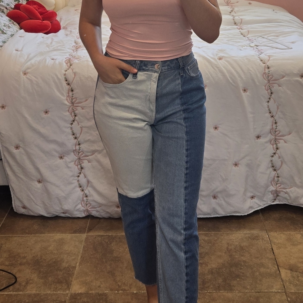 Hollister Color Block Curvy Mom Jeans - Size 5R